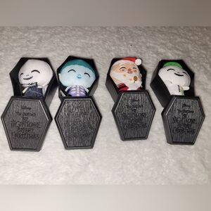 Disney Nightmare Before Christmas Plush Coffin Lot Jack Skellington Santa 4pc